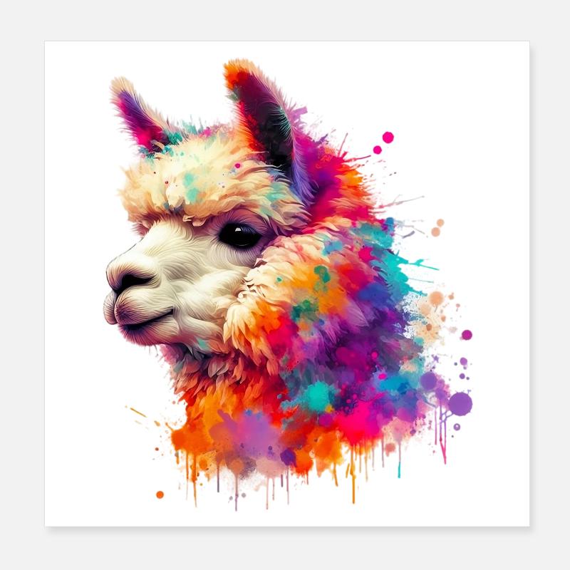 Alpaca Poster 8" x 8" (20x20 cm)
