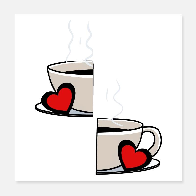 Valentin Kaffee Partnerschaft Kaffeetasse Partner Poster 20x20 cm