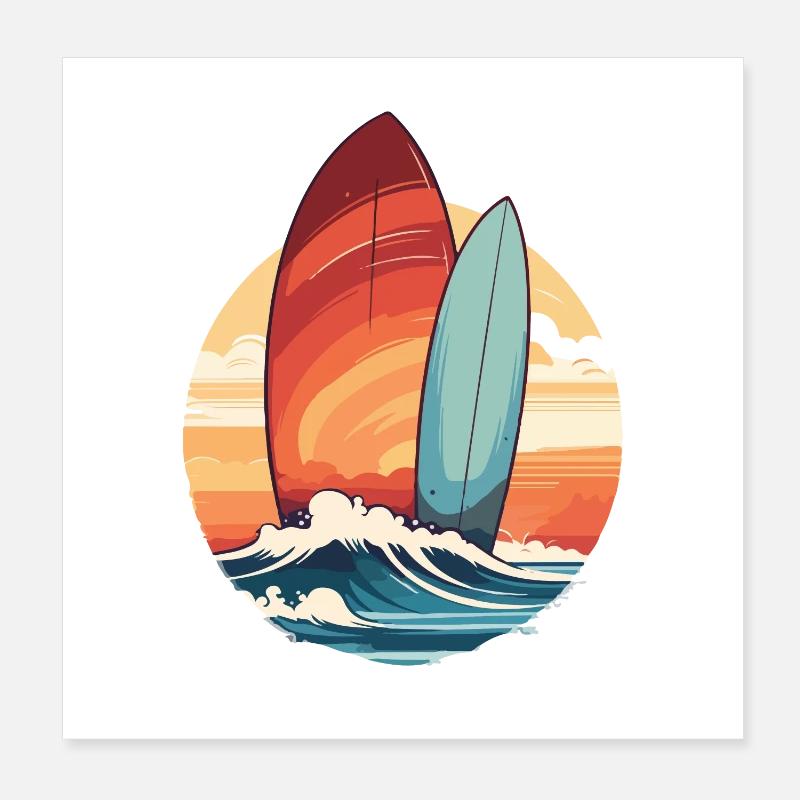 Planche de surf Poster 20 x 20 cm