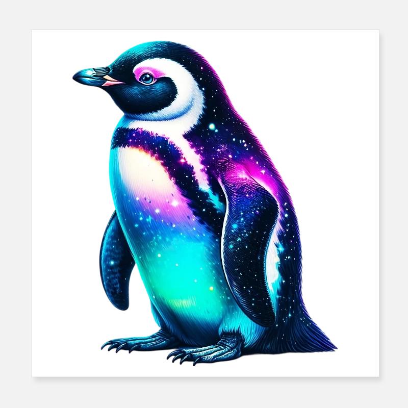 Aurora Borealis Pinguin Poster 20x20 cm
