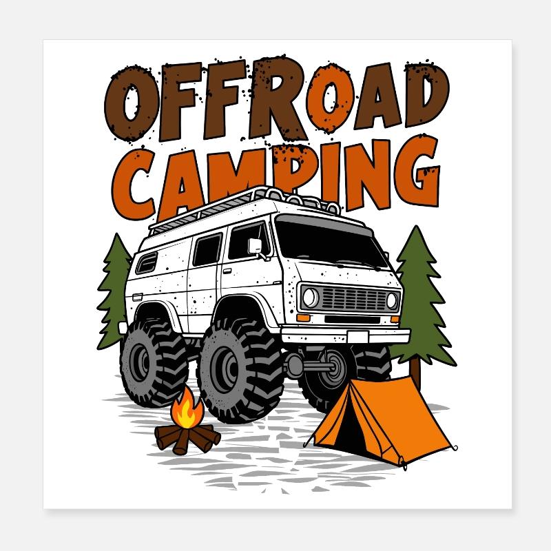 Offroad Camping Poster 20x20 cm