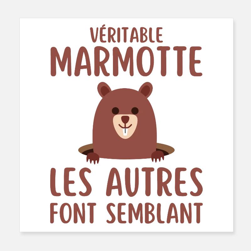 Véritable marmotte les autres font semblant Poster 20 x 20 cm