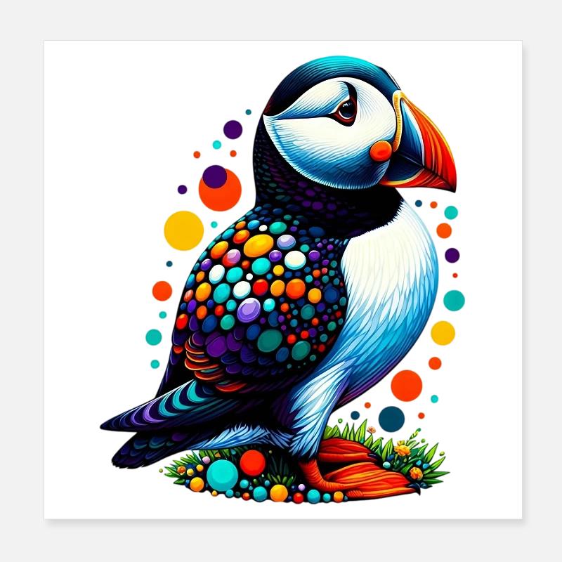 Macareux Poster 20 x 20 cm