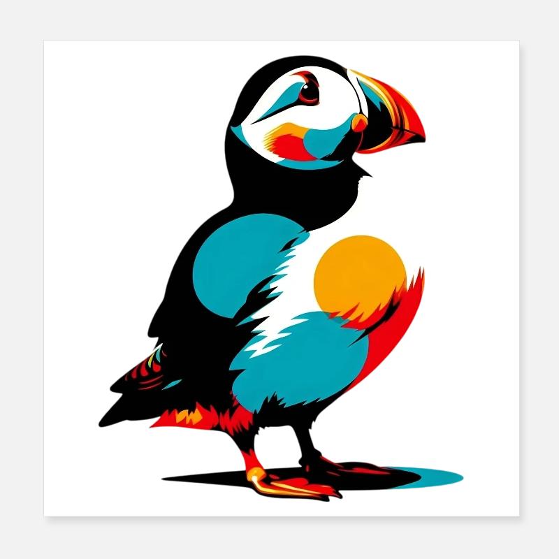Puffin Poster 8" x 8" (20x20 cm)