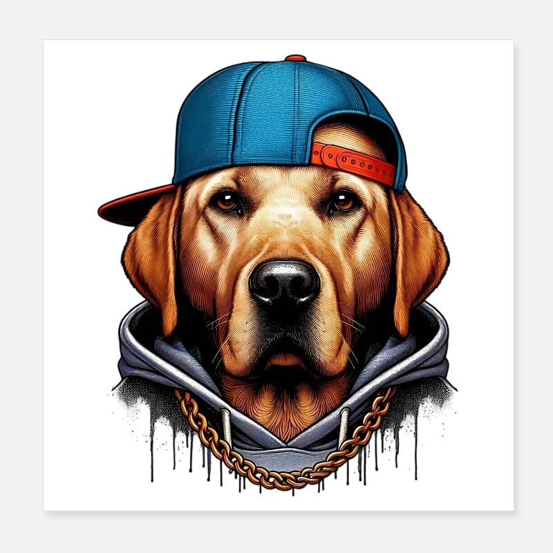 Hund Poster 20x20 cm