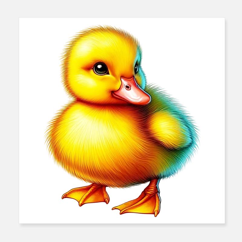 Duckling Duck Duck Poster 8" x 8" (20x20 cm)