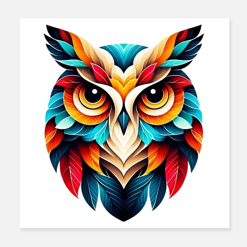Eule Poster 20x20 cm