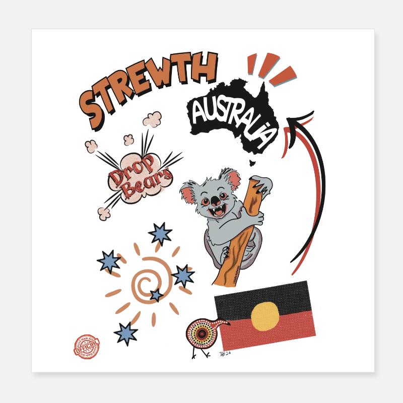 Strewth Australia Poster 20x20 cm