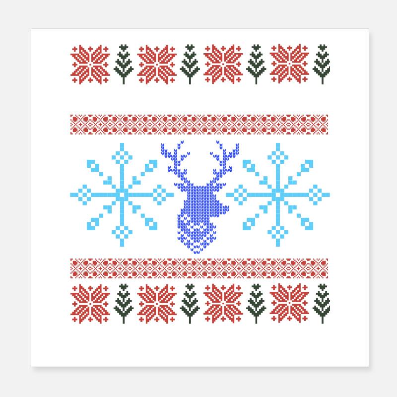 Pixel Weihnachtsmuster Poster 20x20 cm