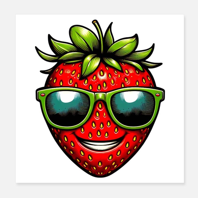 Fraise Fraises Poster 20 x 20 cm