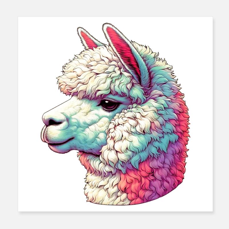Alpaca Poster 8" x 8" (20x20 cm)