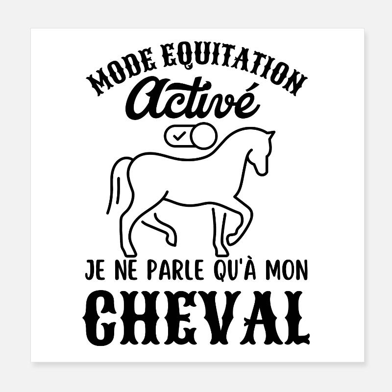 Mode équitation activé Poster 20 x 20 cm