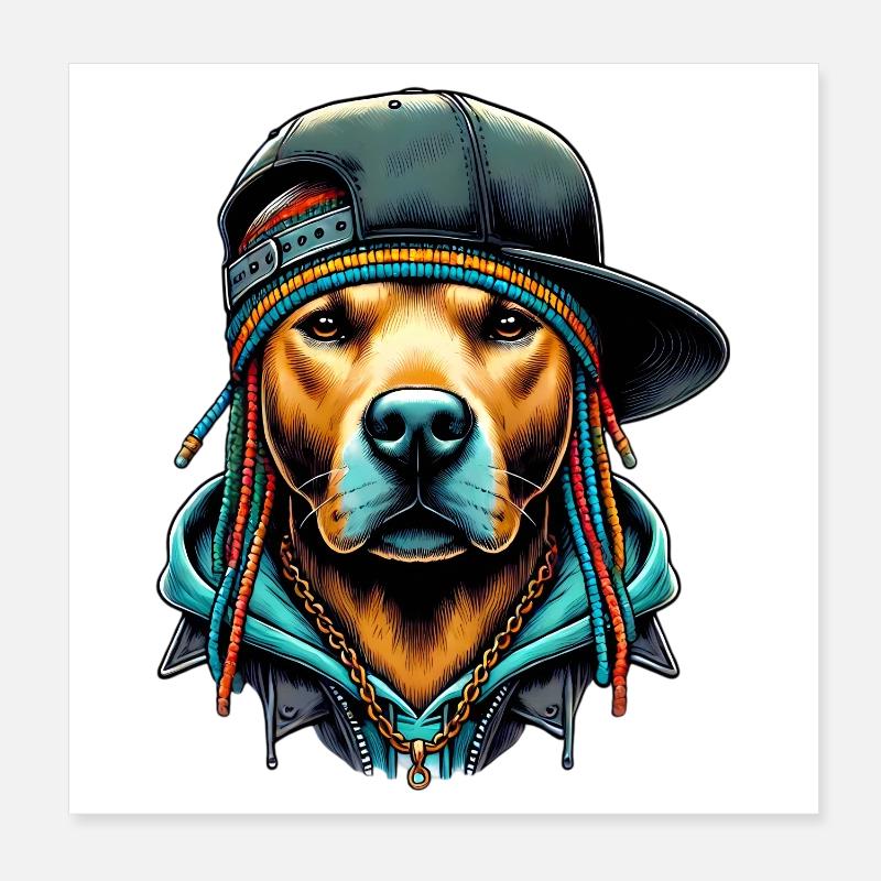 Dog Poster 8" x 8" (20x20 cm)