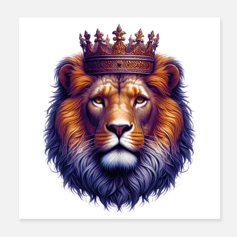 Lion Poster 8" x 8" (20x20 cm)