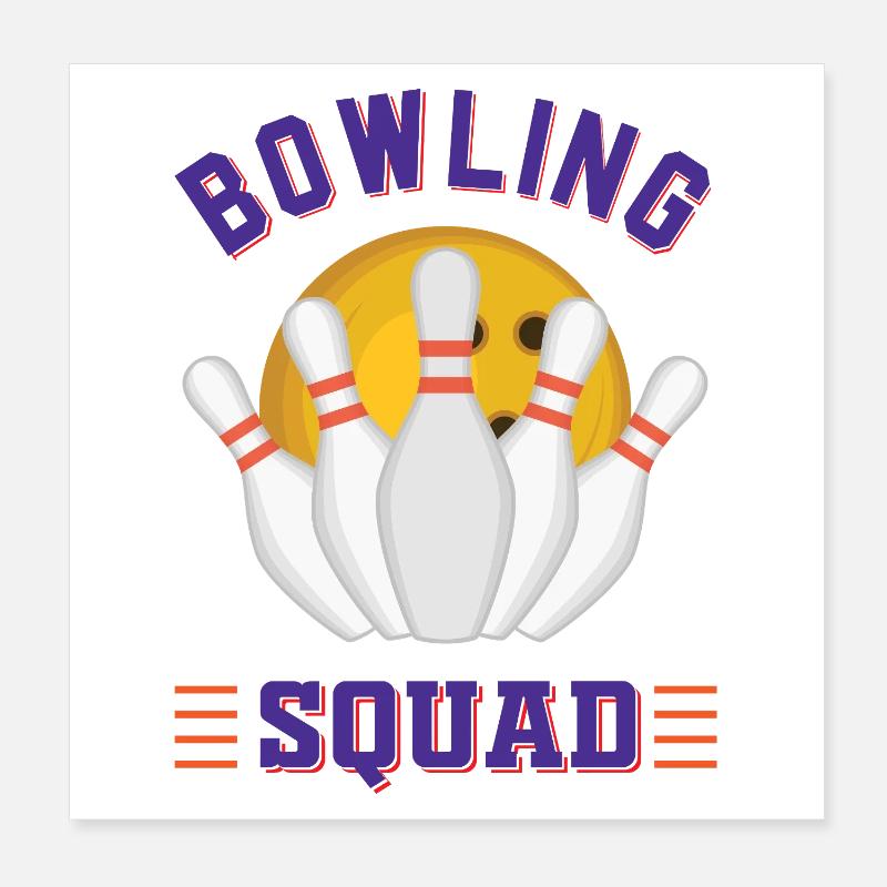 Bowling-Mannschaft Poster 20x20 cm
