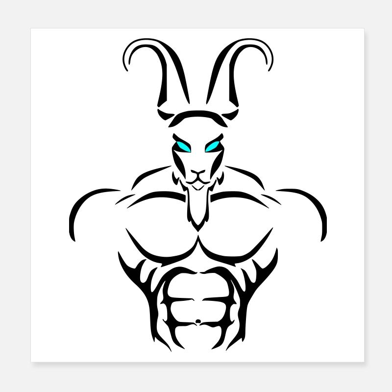 Alpha capricorn Deluxe - Poster 20x20 cm - Weiß
