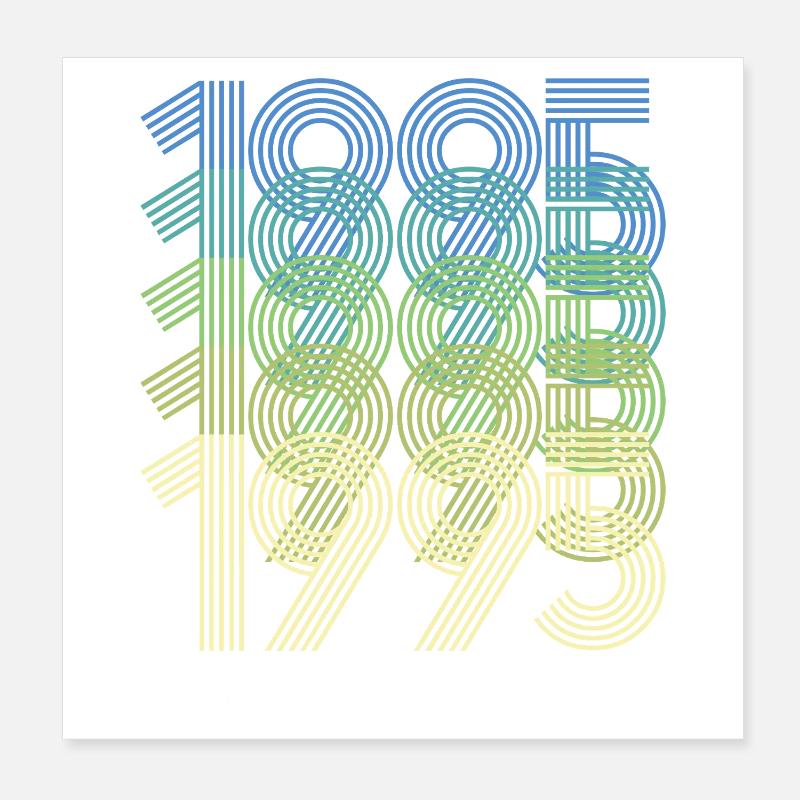 Original 1995 Gradient Rings Poster 8" x 8" (20x20 cm)