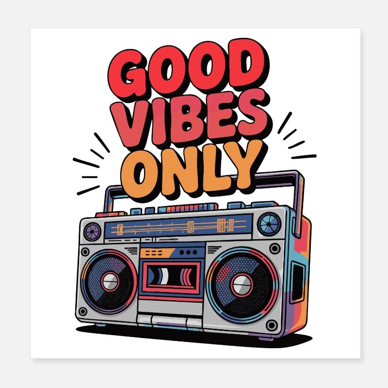 Juste de bonnes vibrations Poster 20 x 20 cm