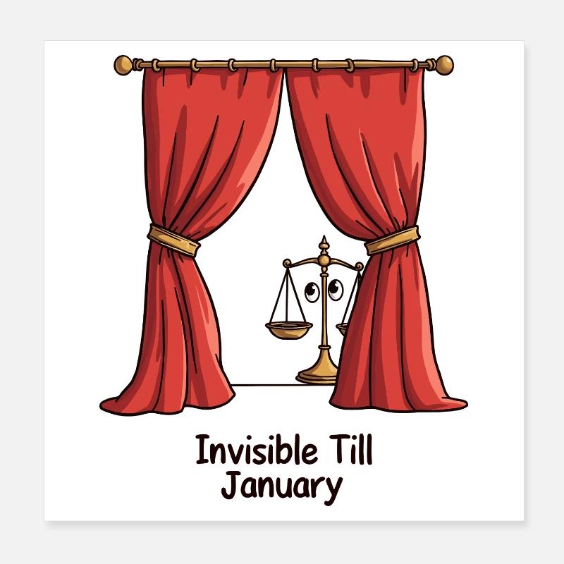 Invisible jusqu’en janvier Poster 20 x 20 cm
