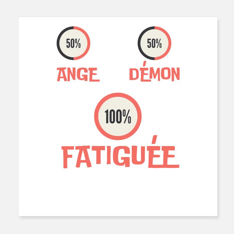 Fatiguée Poster 20 x 20 cm