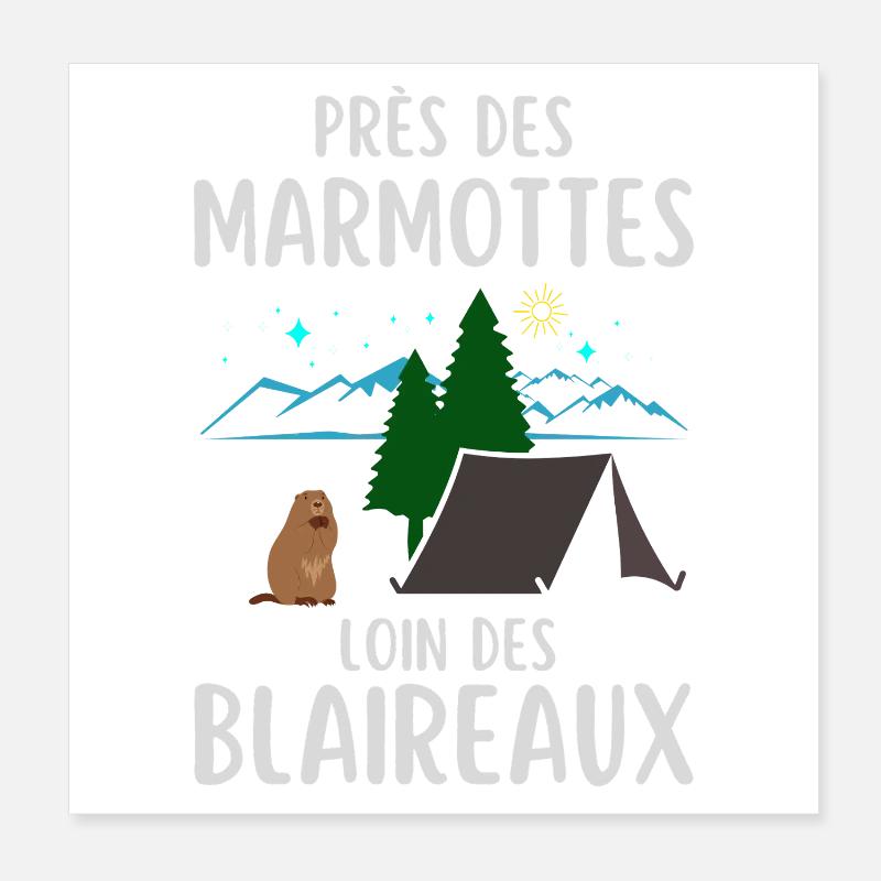 Groundhog camping humor quote Poster 8" x 8" (20x20 cm)