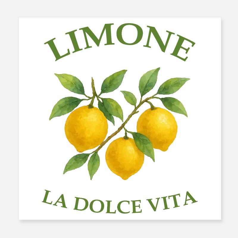 Fruit de la branche de citron Poster 20 x 20 cm