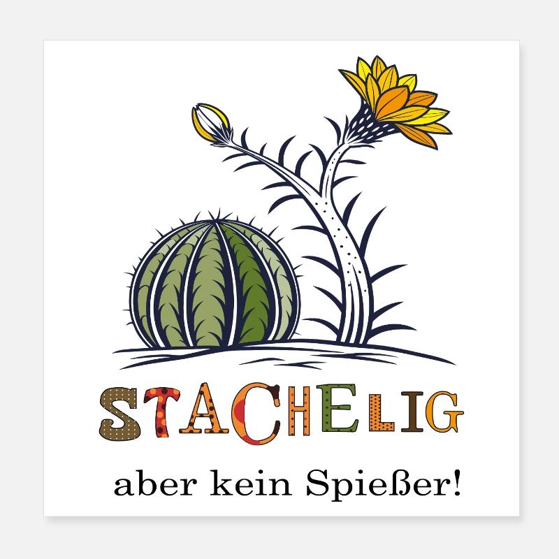 Cactus avec fleur Poster 20 x 20 cm