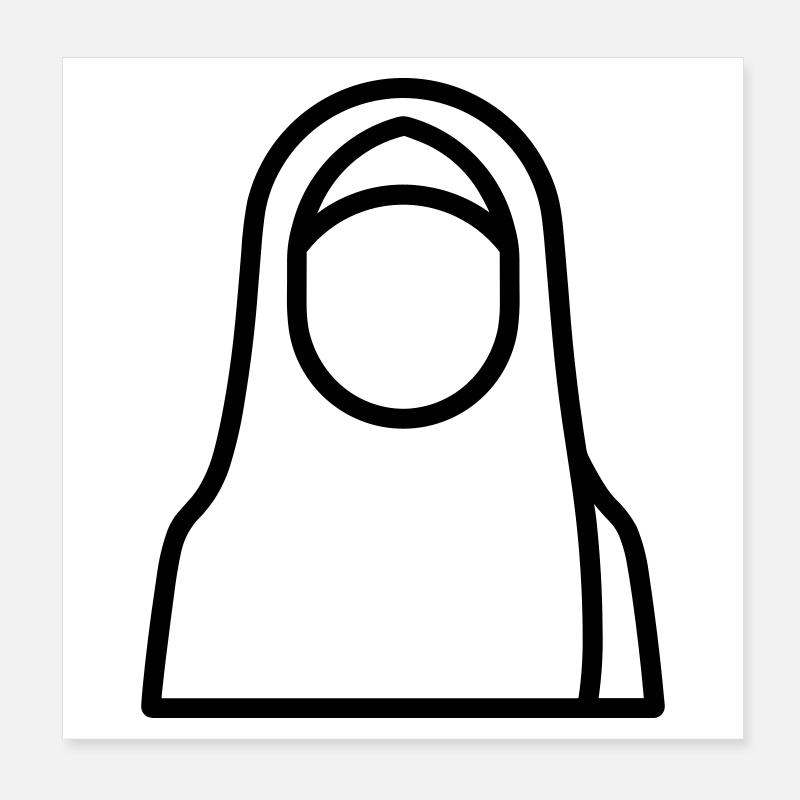 femme musulmane Poster 20 x 20 cm