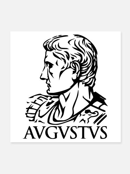 Augustus Römischer Kaiser "AVGVSTVS" Geschichte Tribut - Poster 20x20 cm - Weiß - Vorne