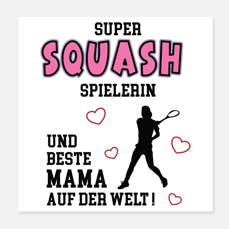 Joueur de squash, maman, joueur de squash, mère, épouse Poster 20 x 20 cm