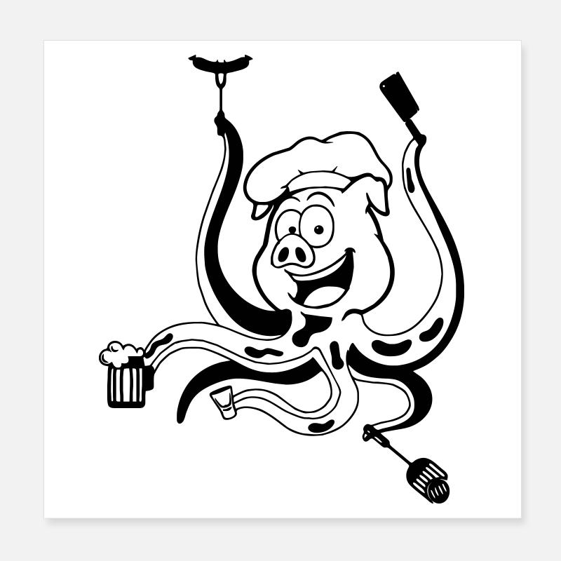 Grill-Speck-Takel Poster 20x20 cm
