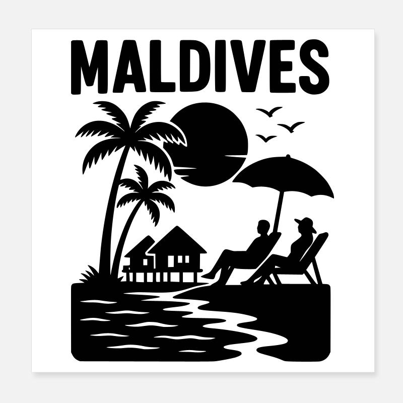 Malediven Maldives Poster 20x20 cm