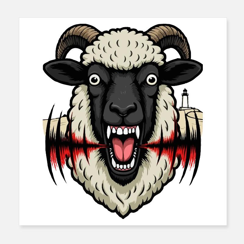 Moutons sur Texel Poster 20 x 20 cm