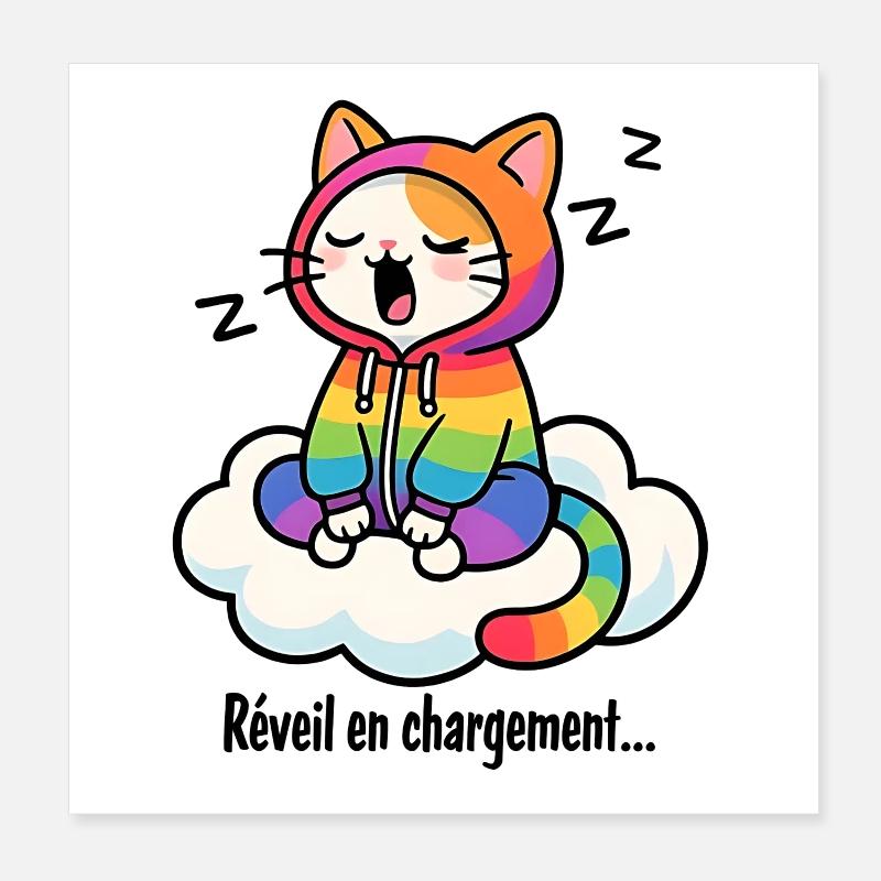 Alarm clock charging... Poster 8" x 8" (20x20 cm)