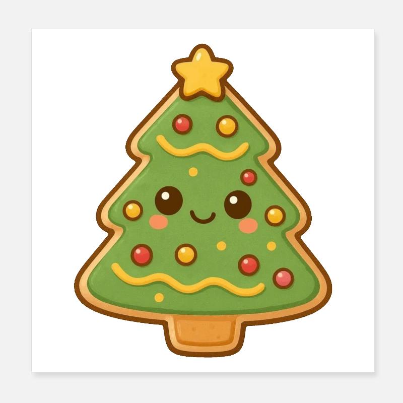 Biscuit sapin de Noël Poster 20 x 20 cm