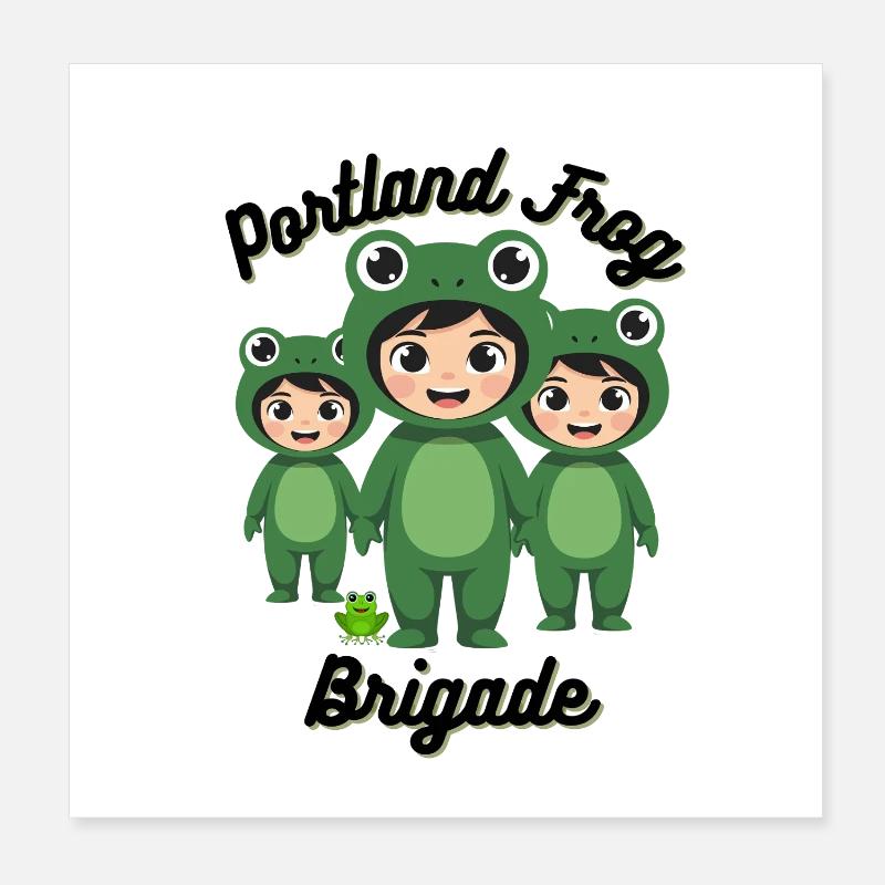 Brigade de grenouilles de Portland Poster 20 x 20 cm