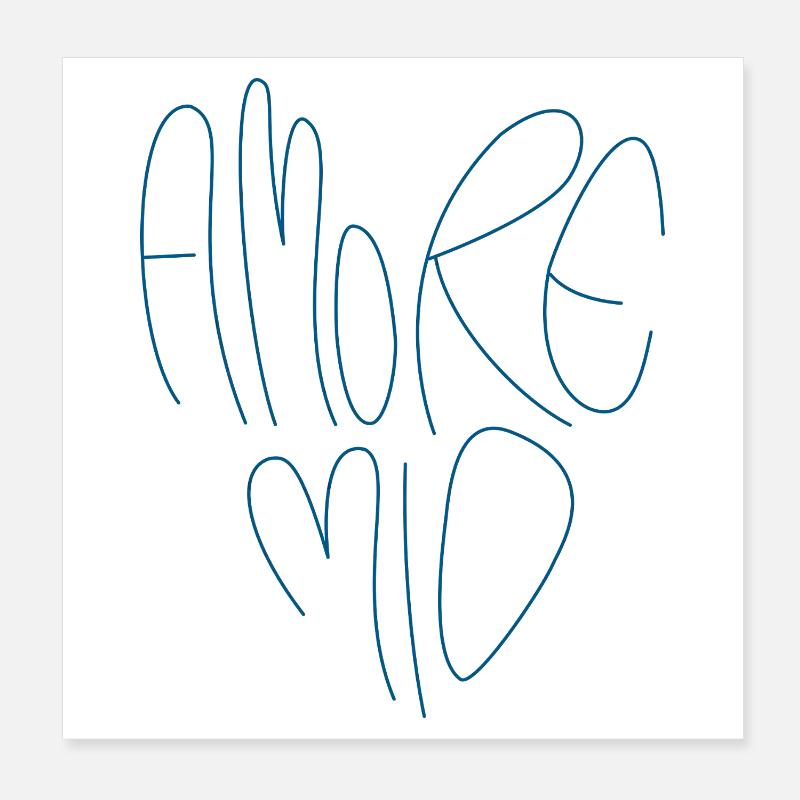Amore Mio Schriftzug Poster 20x20 cm
