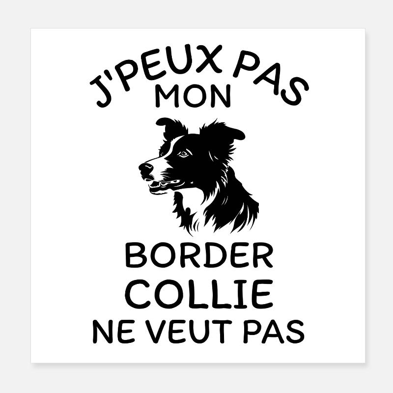 Je vous aime bien mais je préfère mon border colli Poster 20 x 20 cm