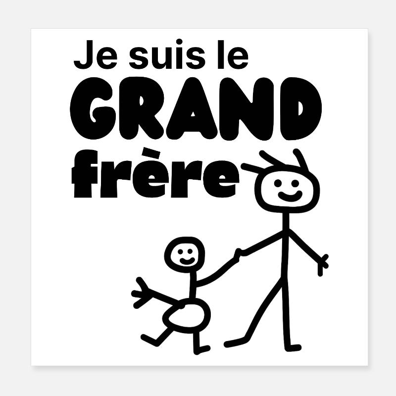 Ich bin der große Bruder Geschenk Spaß Slogan Zukunft Bruder Poster 20x20 cm