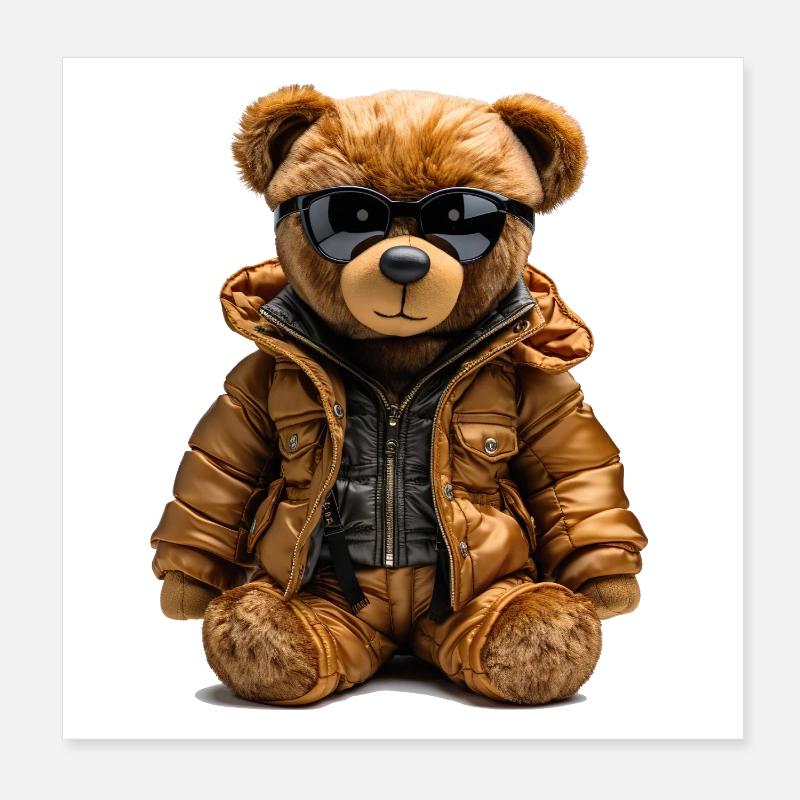 Cool bear in a parka Poster 8" x 8" (20x20 cm)