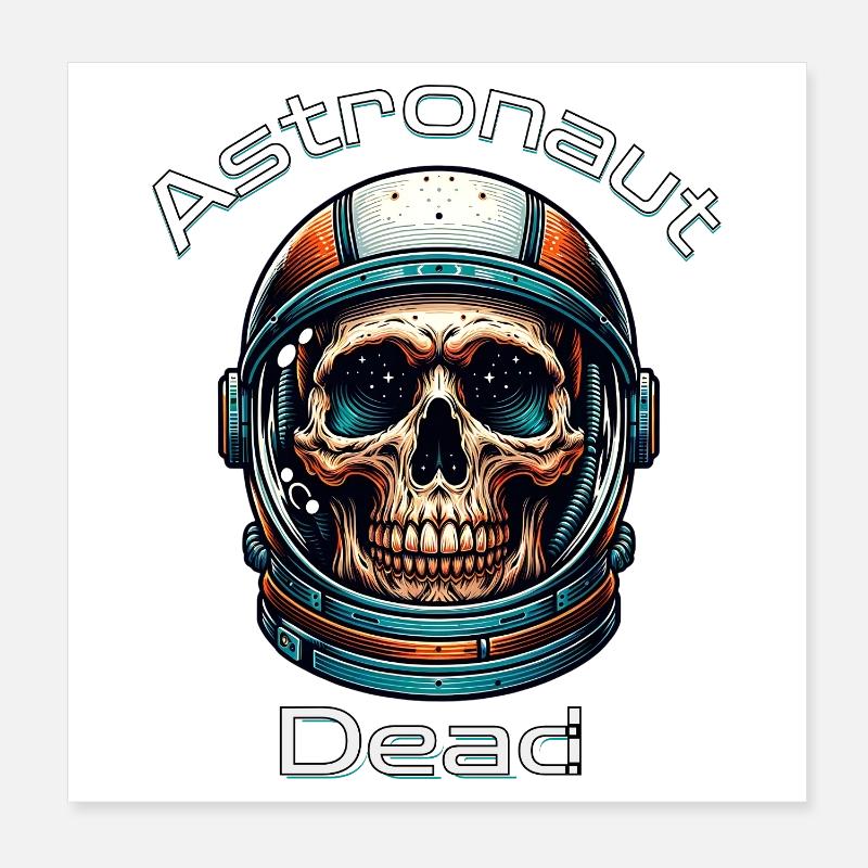 Crâne d’astronaute dans l’espace Poster 20 x 20 cm