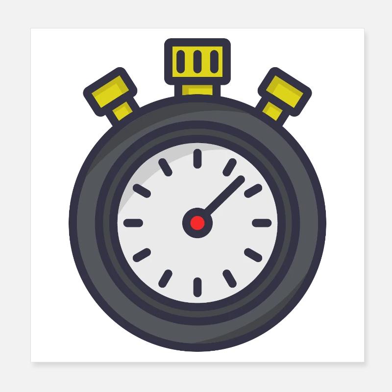 Stoppuhr Poster 20x20 cm