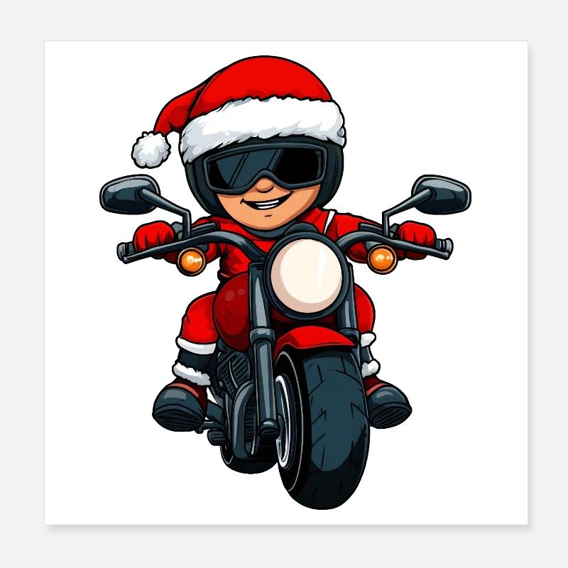 Motorradfahrer Christmas Poster 20x20 cm