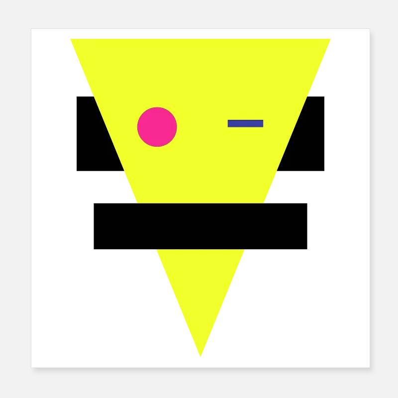 Neon Geometric Silhouette Poster 8" x 8" (20x20 cm)