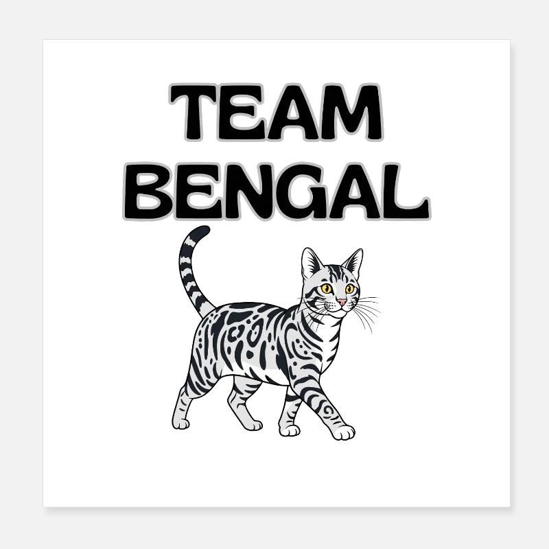Team Bengal Cat Graphic Poster 20 x 20 cm