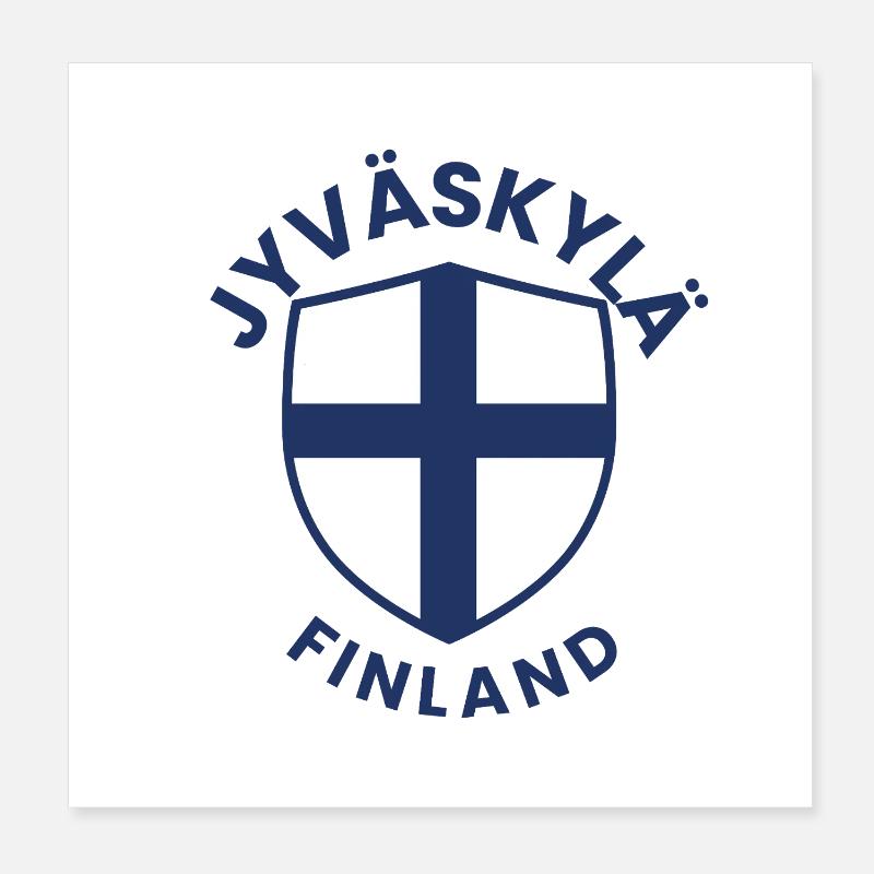 Finnish shield emblem with cross Poster 8" x 8" (20x20 cm)