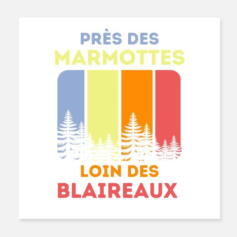 Murmeltiere in der Nähe, Dachse weit weg Poster 20x20 cm