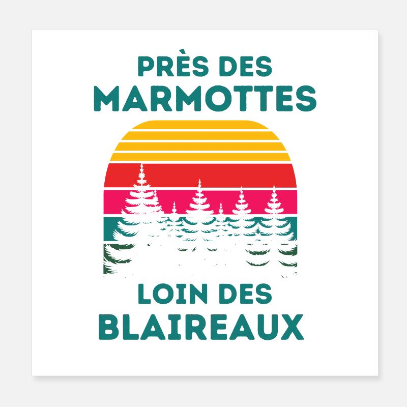 Weit weg von den Murmeltierdachsen Poster 20x20 cm