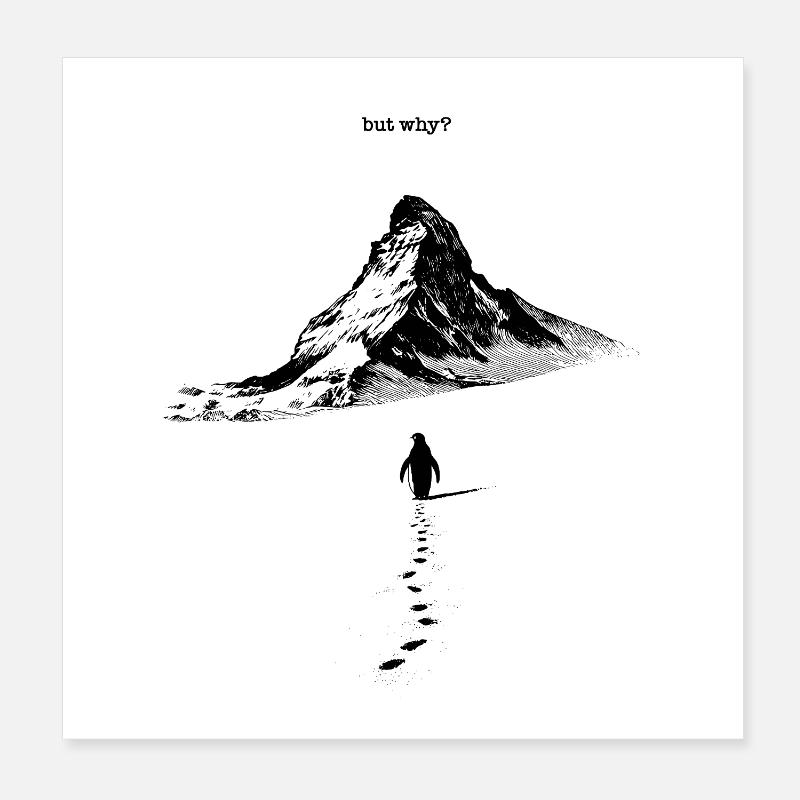 Nihilist Penguin but why? Poster 8" x 8" (20x20 cm)