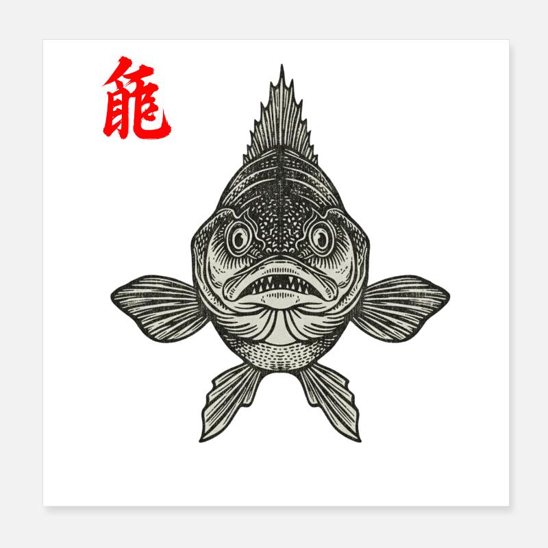 Zander Asiatisch Poster 20x20 cm